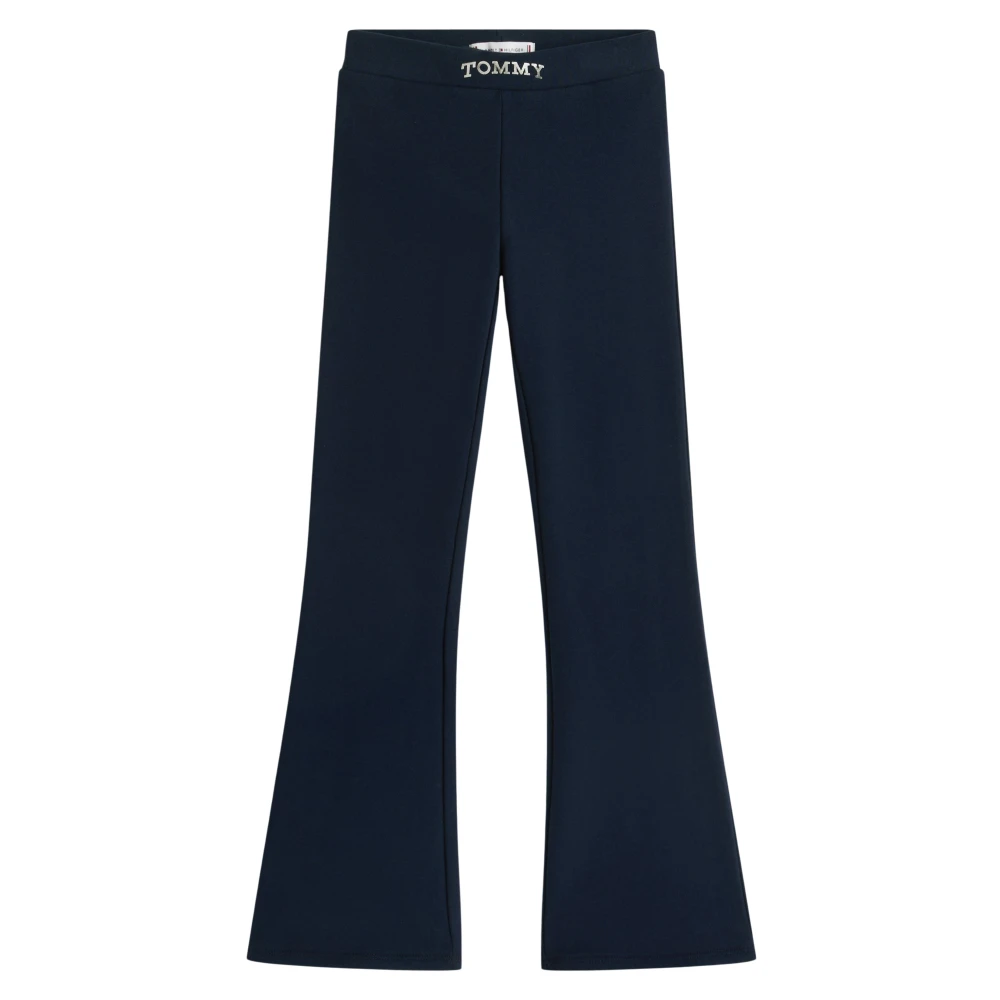 Tommy Hilfiger Girls Blue Sweatpants, 3 Y, Foil Flare Leggings