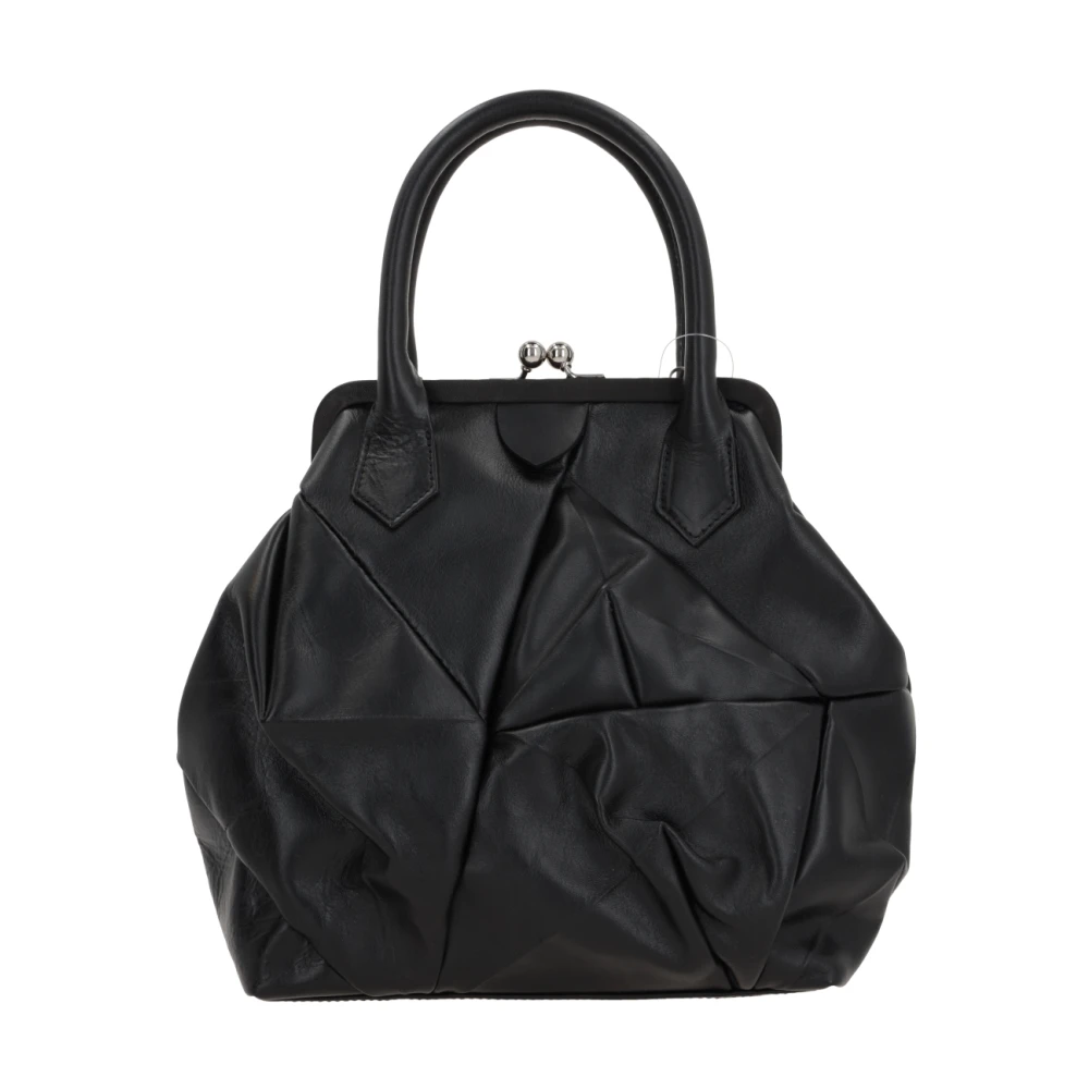 Y-3 Zwarte leren handtas met zilveren hardware Black Dames