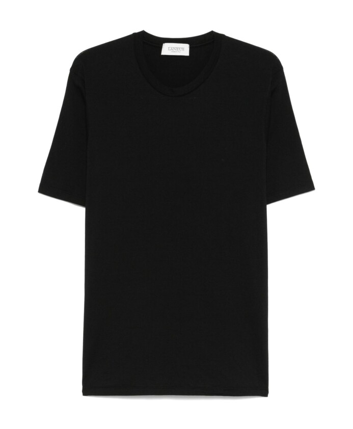 t-shirt-en-coton-et-soie-noir