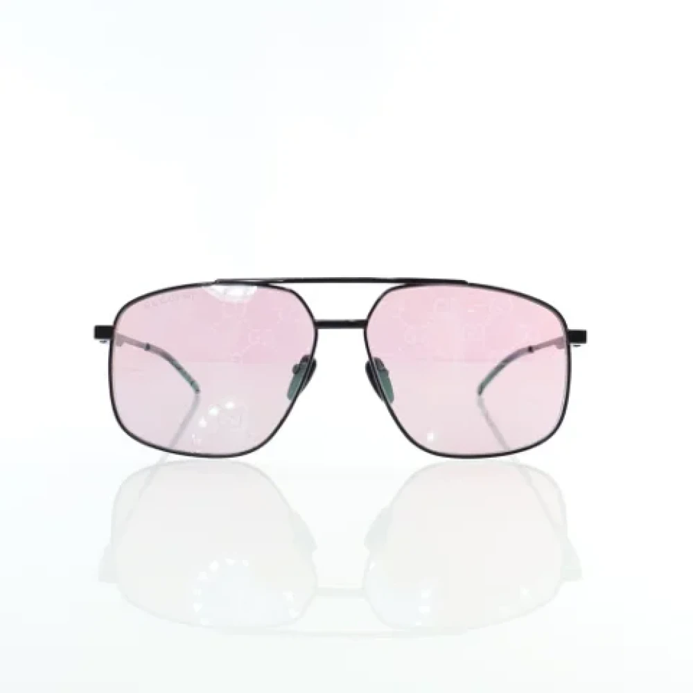 Gucci Vintage Pre-owned Metal sunglasses Black Dames
