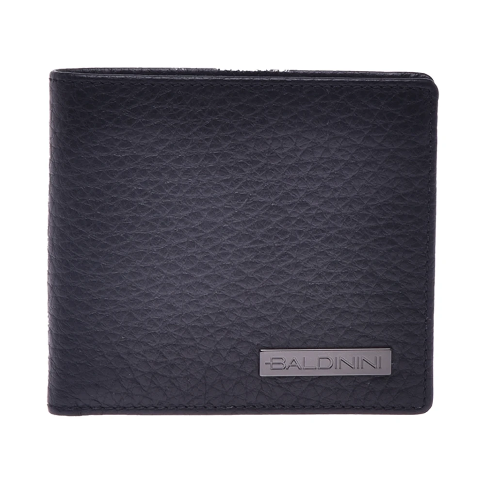 Baldinini Wallet in black tumbled leather Black Heren