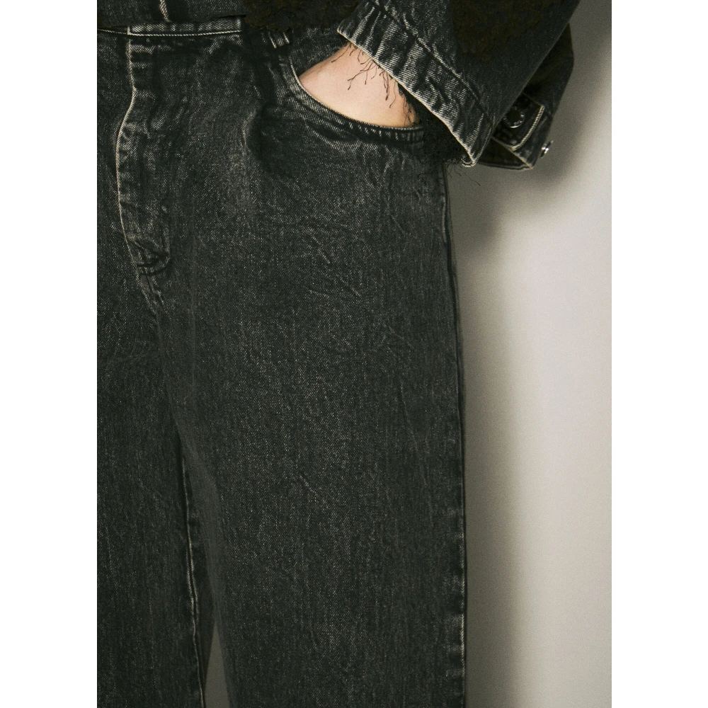 Song for the Mute Teddy Panel Boyfriend Jeans Black Heren