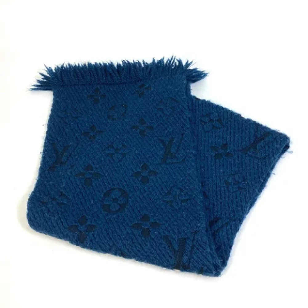 Louis Vuitton Vintage Pre-owned Silk scarves Blue Dames