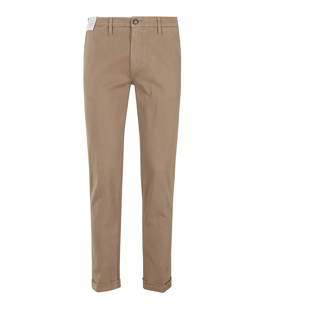Re-Hash Katoen Tencel Gepantserde Chinos Brown Heren