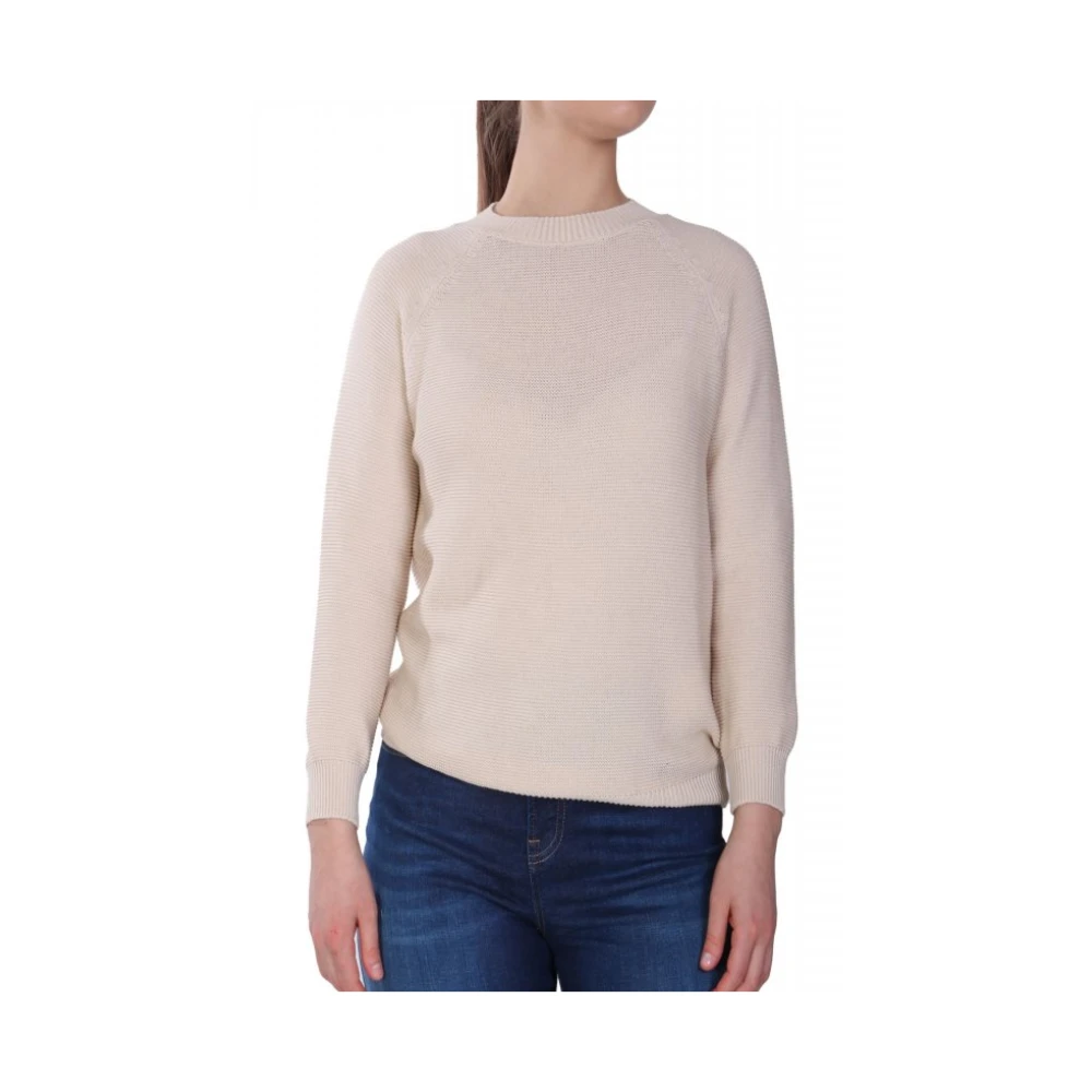 Weekend Max Mara Vrouw Beige Truien & Vesten Dames, M, Rondgebreide Trui