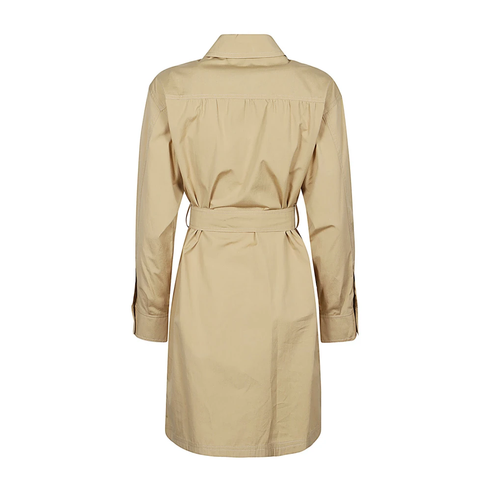 Max Mara Weekend Beige Katoenen Knielange Overhemdjurk Beige Dames