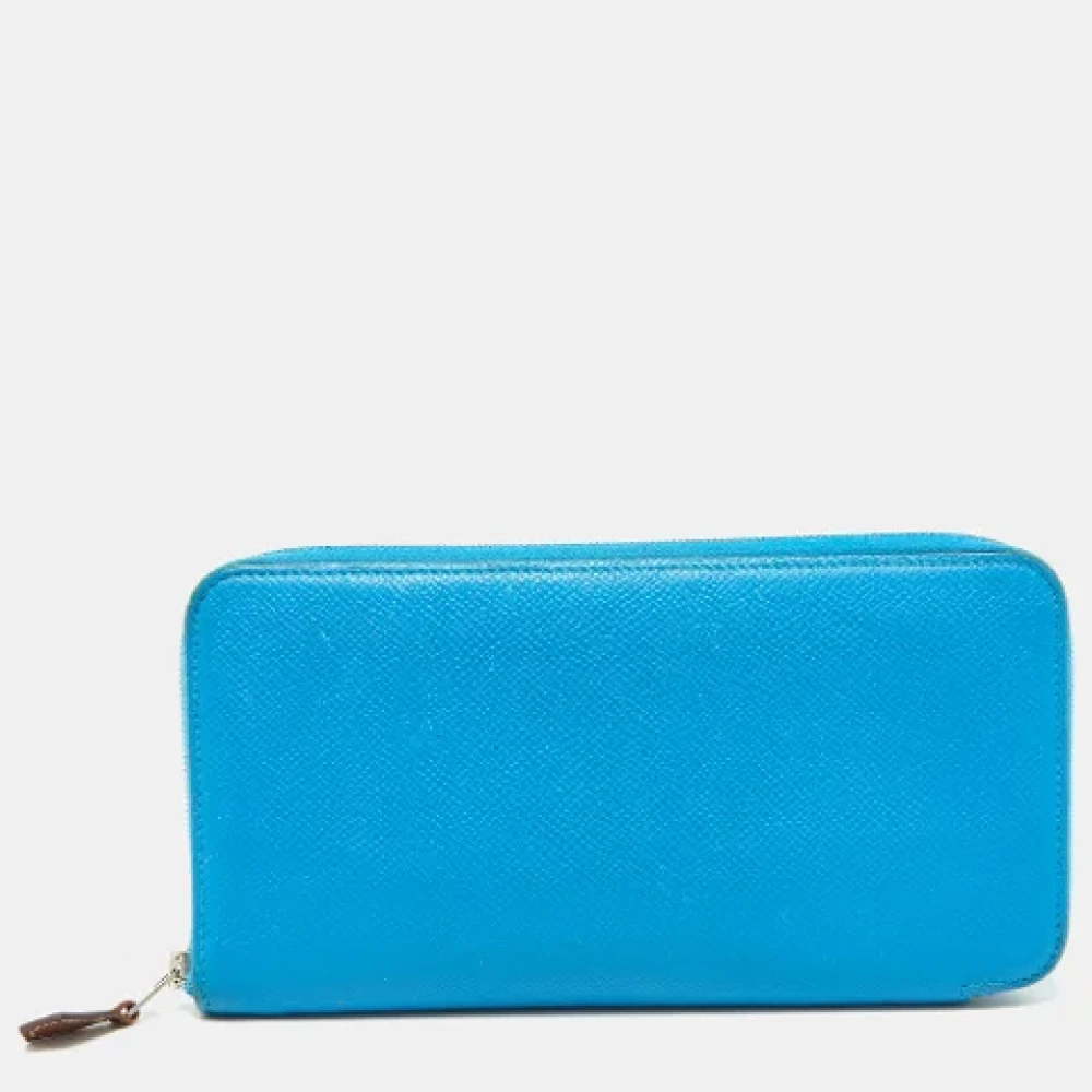 Hermès Vintage Pre-owned Leather wallets Blue Dames