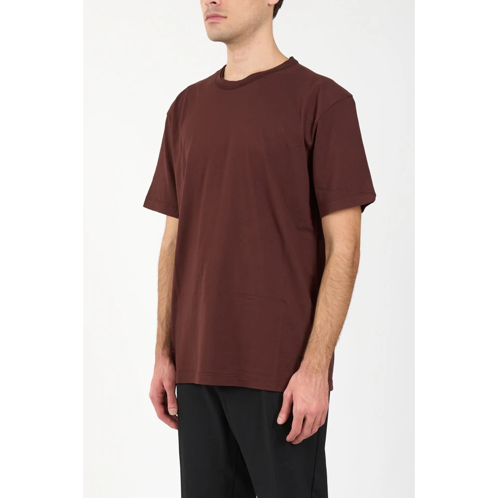 Mauro Grifoni Katoenen T-shirt met Ronde Hals Brown Heren