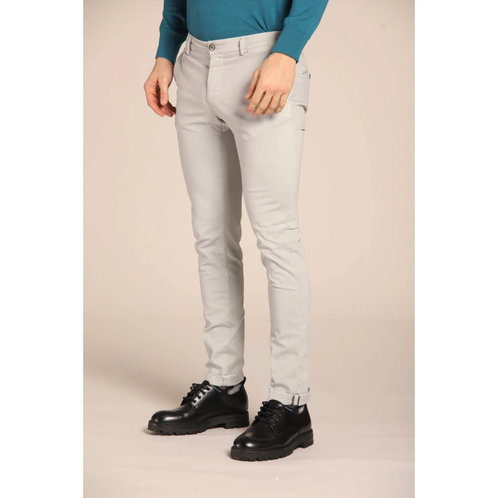 Mason's Milano Style Extra Slim Chino Broek Gray Heren