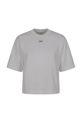 Embroidered Flowers Boxy Logo Tee
