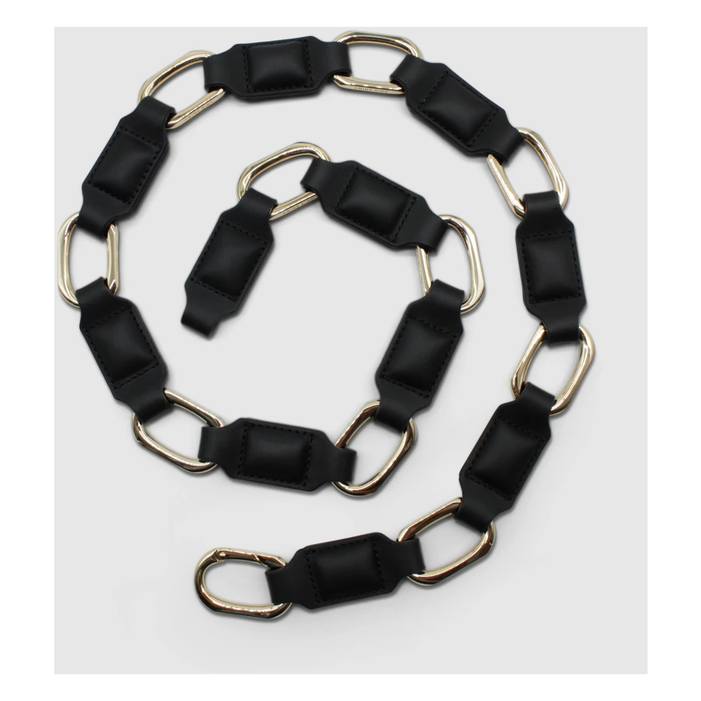 Anine Bing Mini Jody Kettingontwerp Leren Riem Black Dames