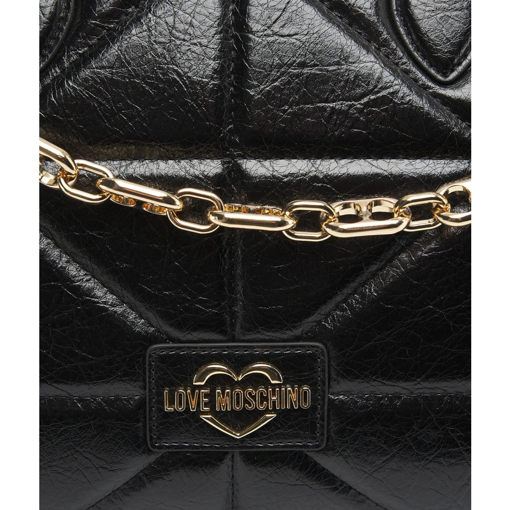 Love Moschino Zwarte Gewatteerde Shopper Tas Black Dames