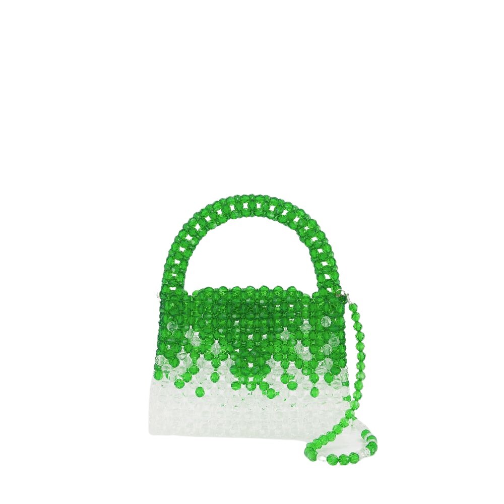 トートバッグ GERMANIER Beaded hobo bag - Germanier - Beads - Green/Black Germanier Beaded Hobo Bag - Beads - Green/Black | THE LIST