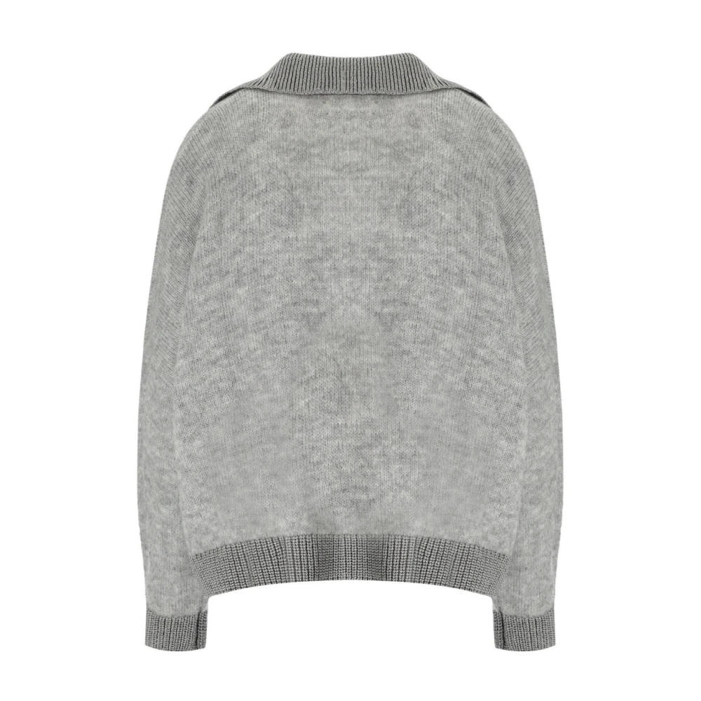 Essentiel Antwerp Grijze Gebreide V-Hals Trui Gray Dames