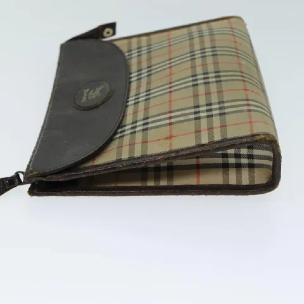 Burberry Vintage Pre-owned Canvas clutches Beige Dames