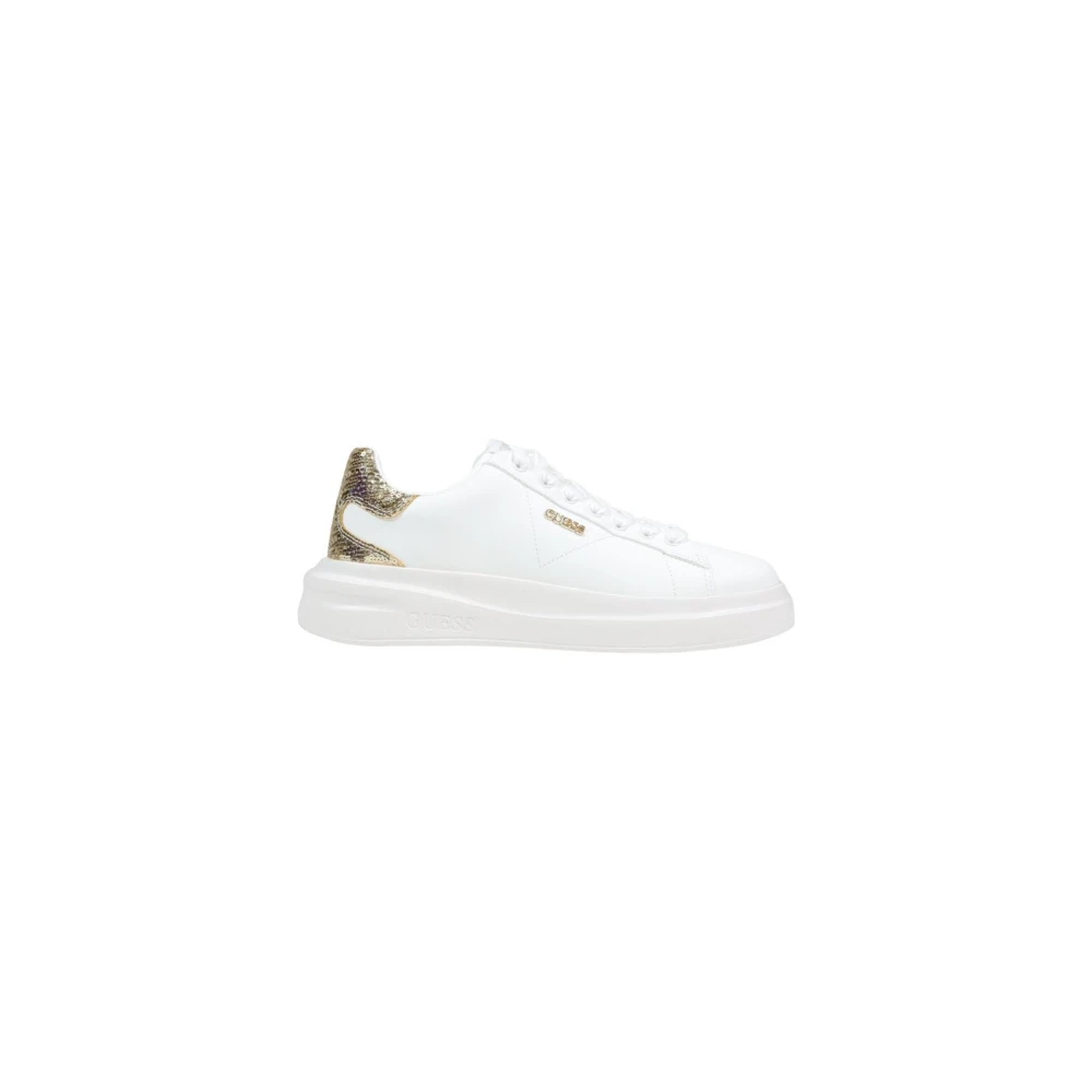 Guess Women's White Slip-On Sporty Leather Trainers With Laces - Sneakers - 7 Uk- Shoes