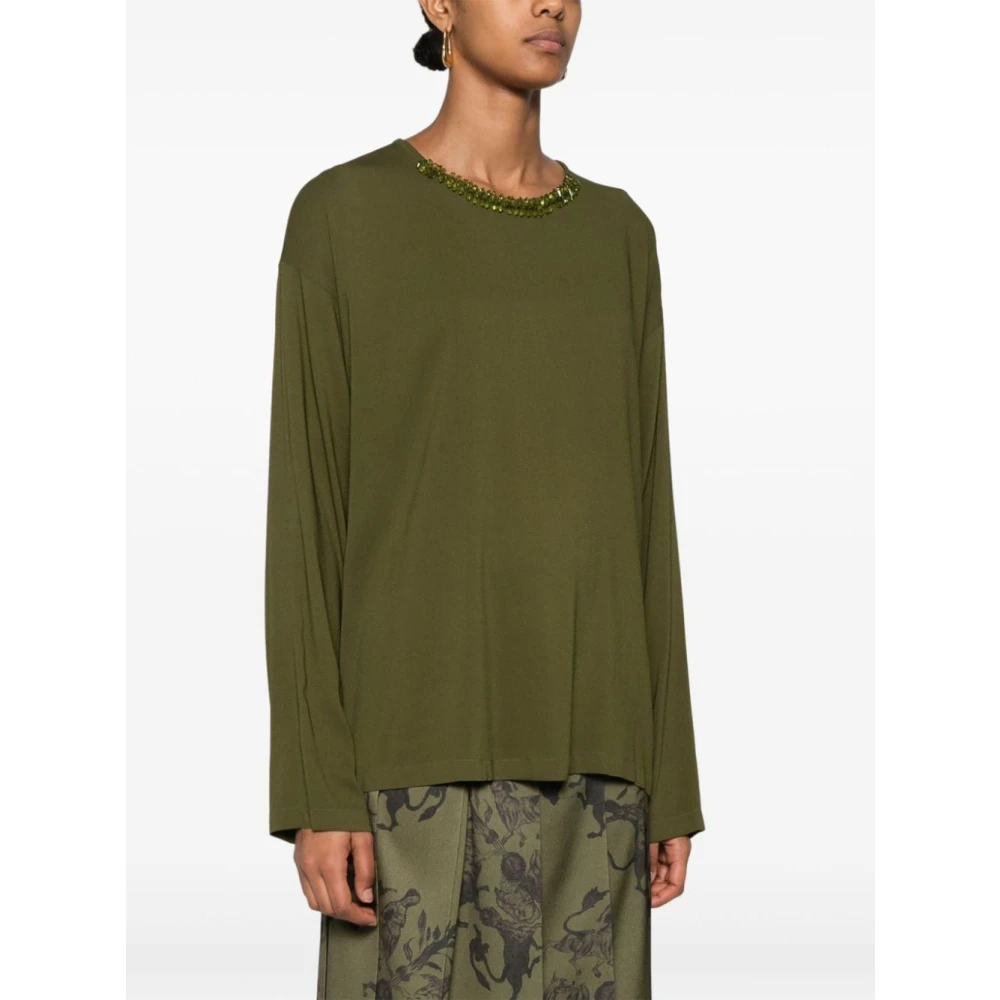 Fabiana Filippi Casual Jersey Top voor Vrouwen Green Dames