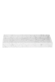 WHITE MARBLE TRAY WIDE