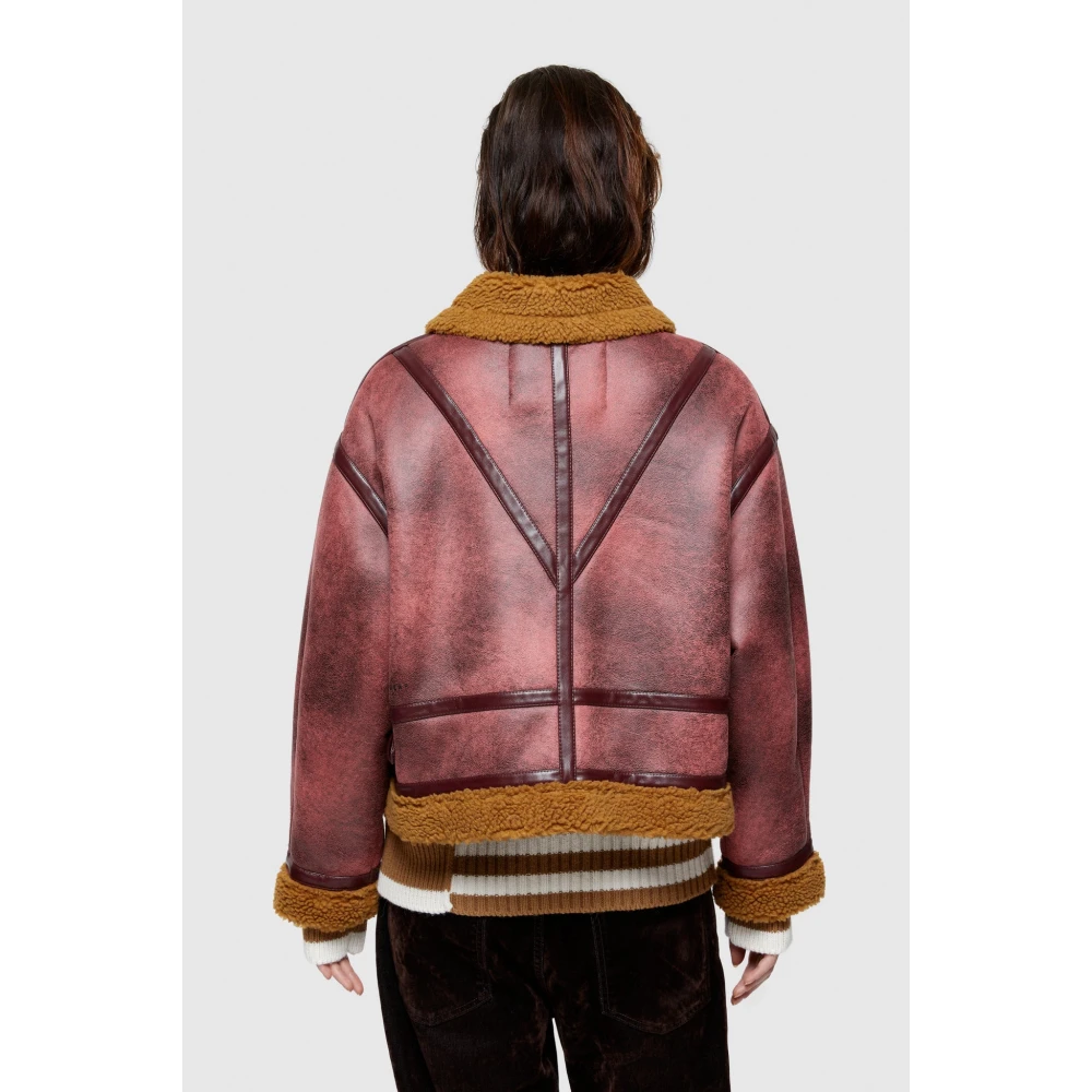 OOF Wear Omkeerbare schapenvachtjas recht gesneden Pink Dames