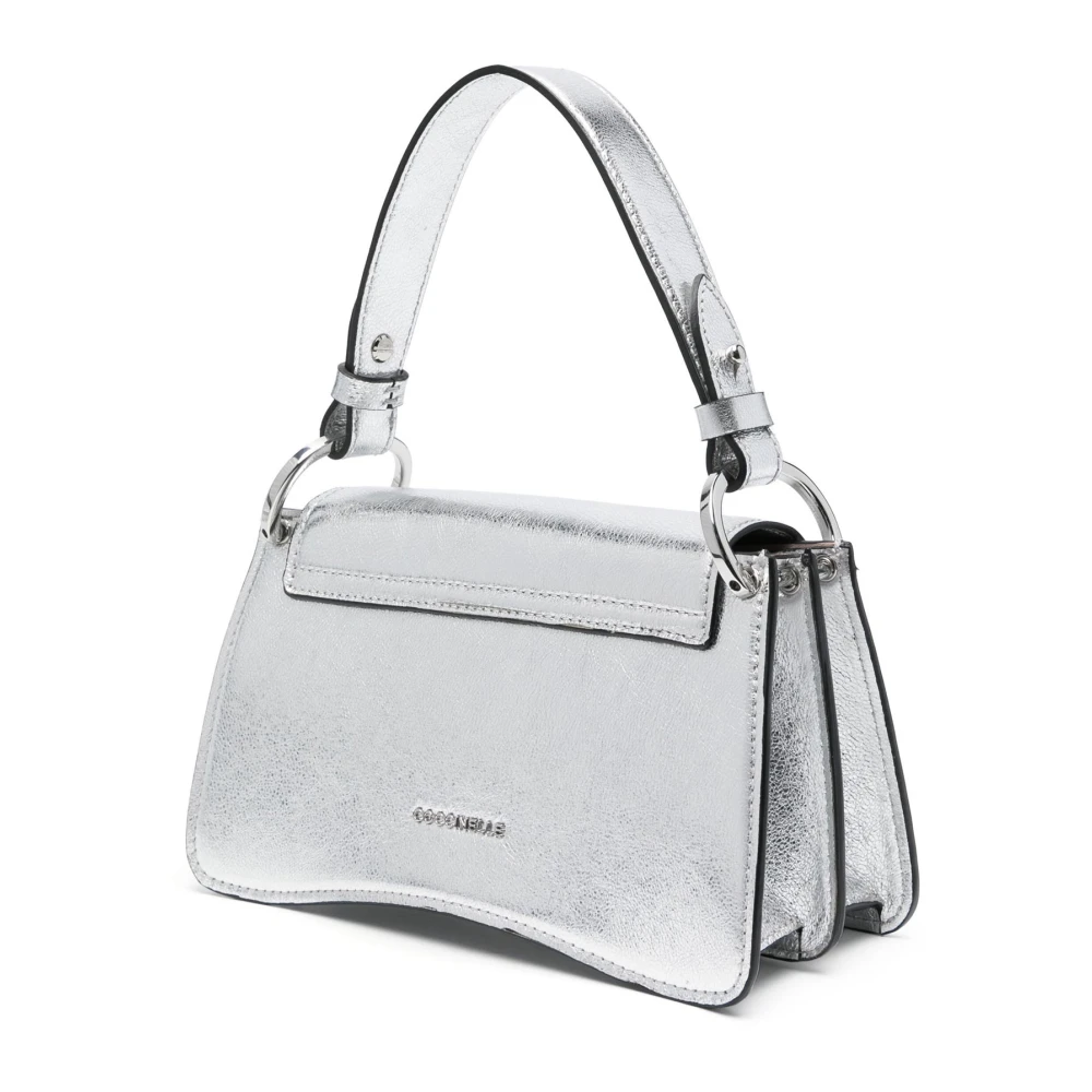 Coccinelle Zilveren Leren Tote Tas met Afneembaar Handvat Gray Dames