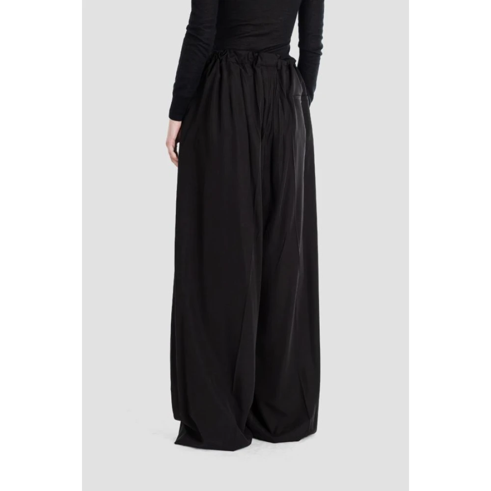 Balenciaga Zwarte Wijde Oversized Ritsbroek Black Dames