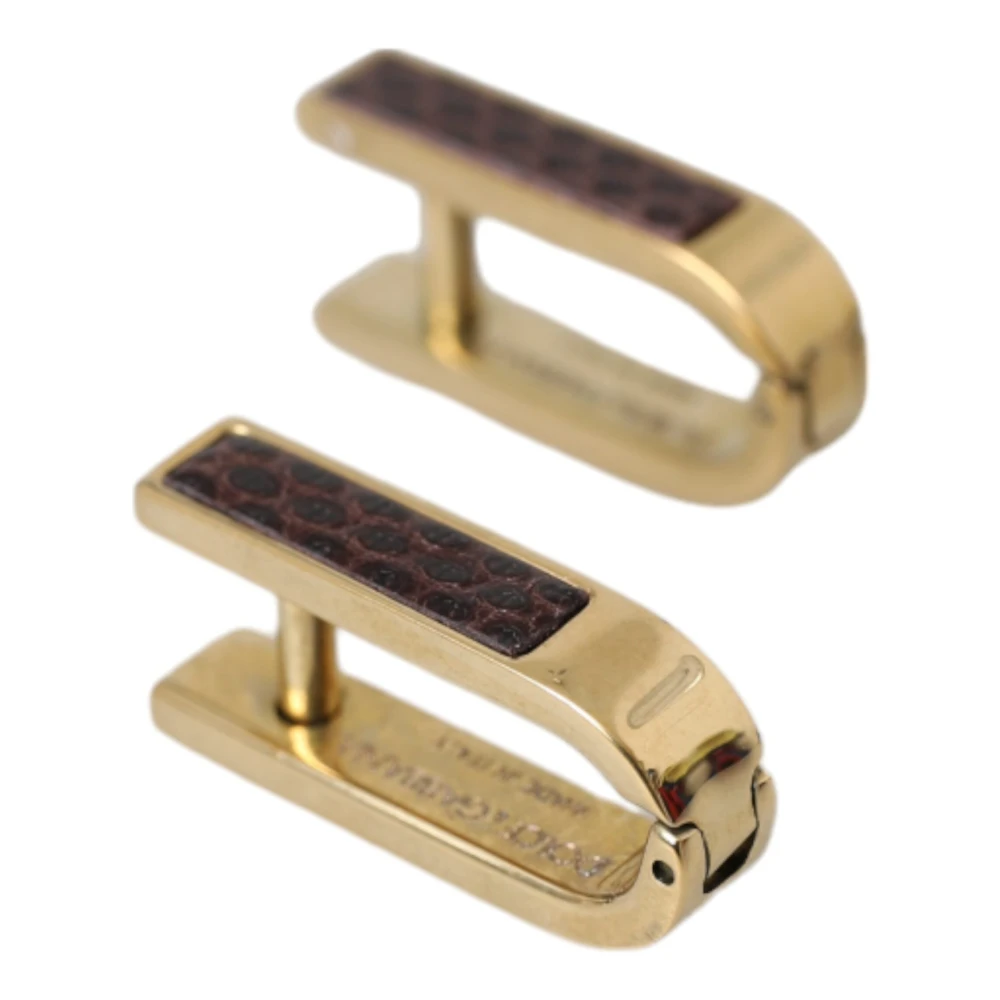 Dolce & Gabbana Goudkleurige Logo Manchetknopen Yellow Heren