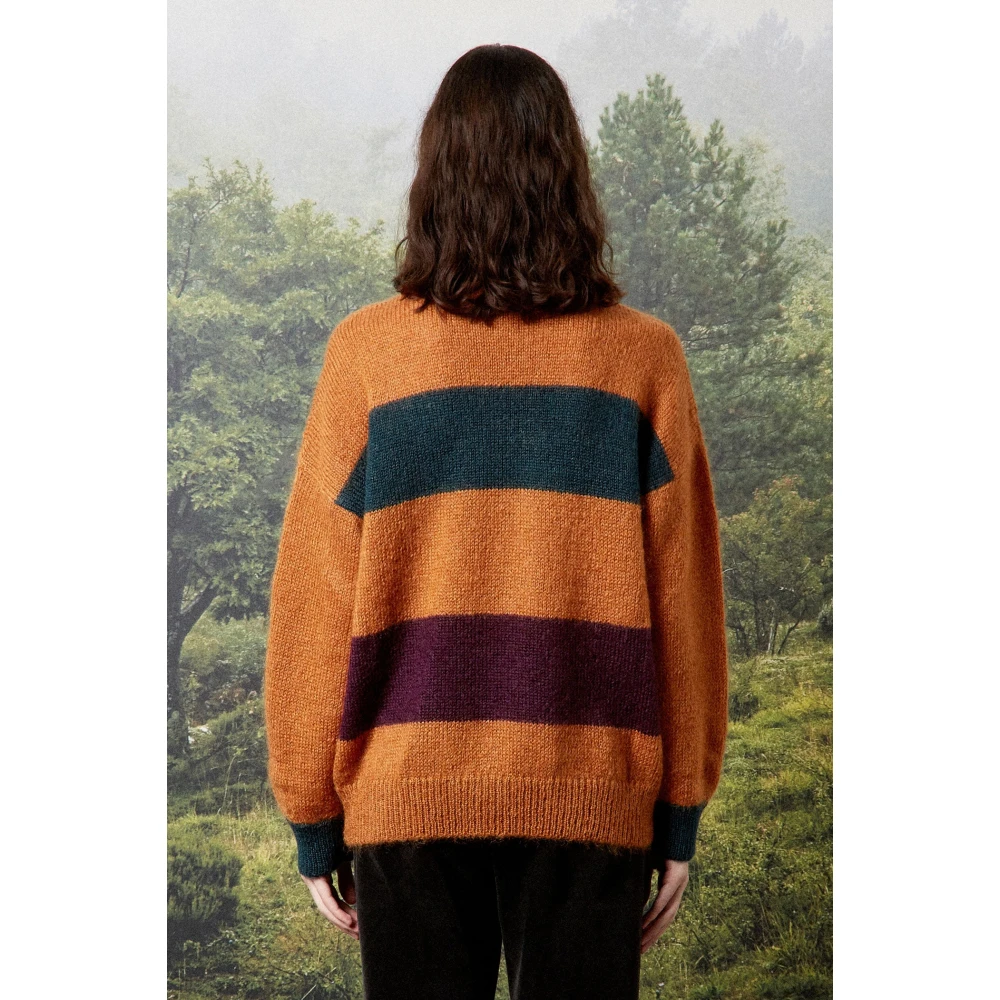 Massimo Alba Losvallende Crewneck Sweater Orange Dames