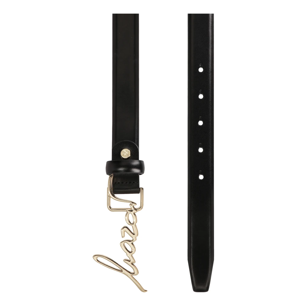 Kazar Zwarte riem met fijne gesp Black Dames