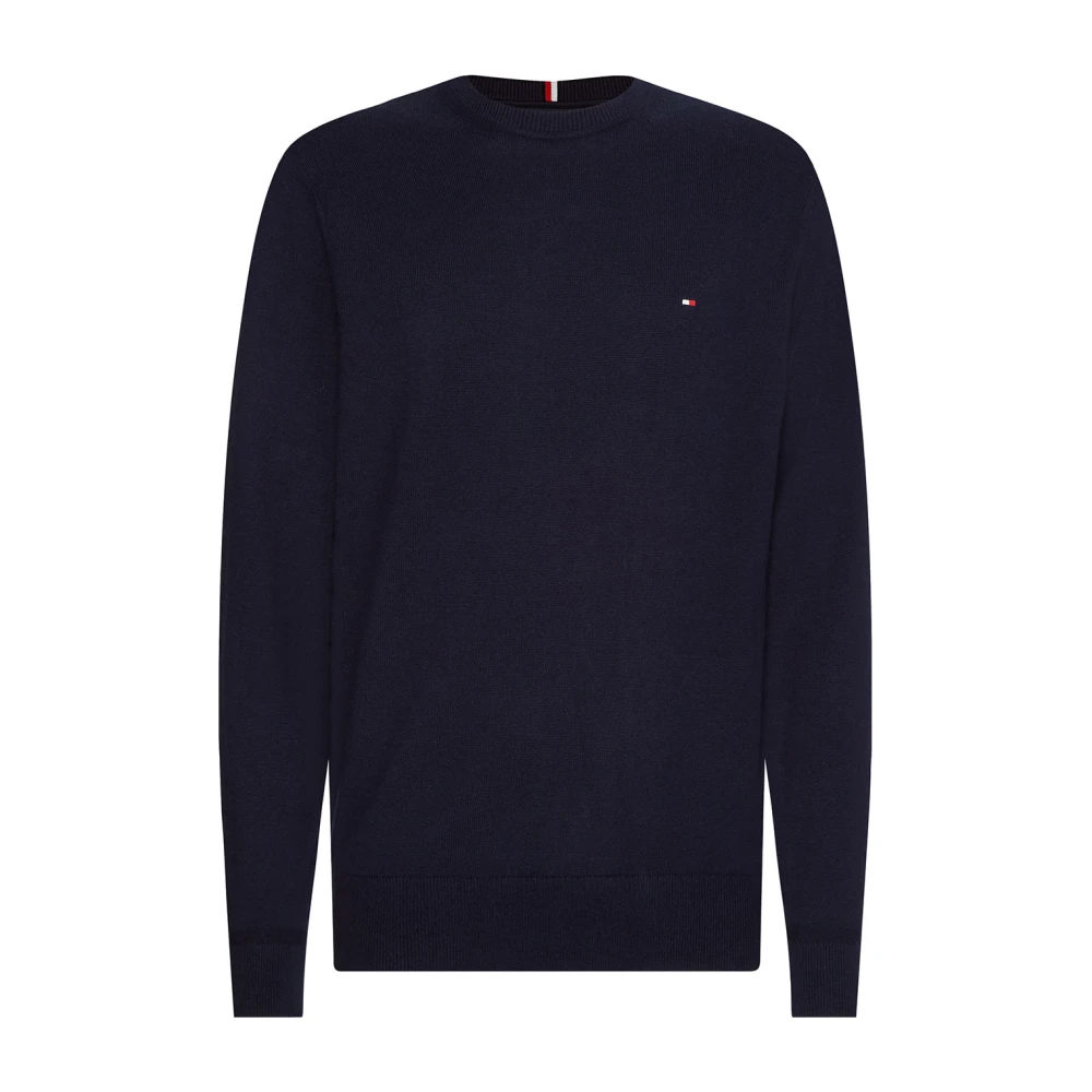 Tommy Hilfiger Men's Blue Luxurious Cashmere Crew Neck Jumper - Round-Neck Knitwear - 3XL - Knitwear