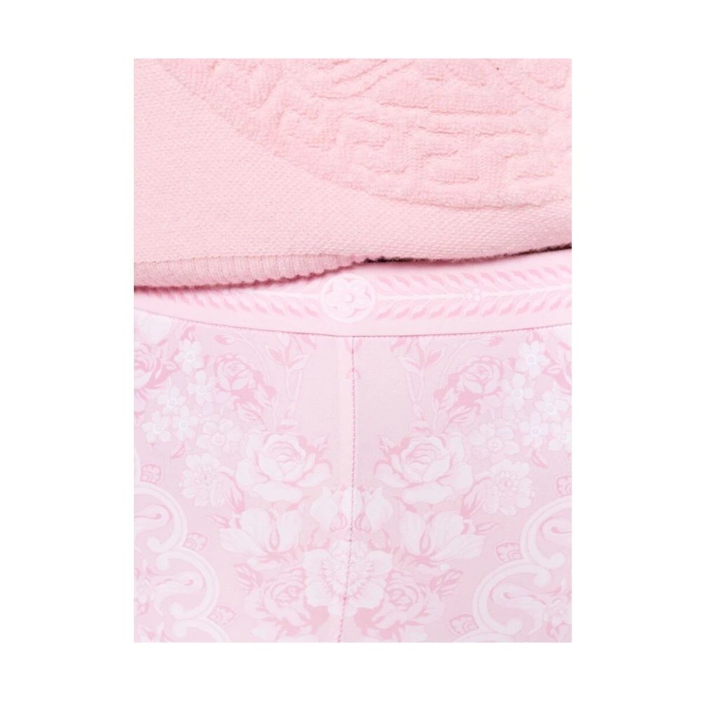 Versace Rose Pink Barokpatroon Super-Skinny Broek Pink Dames
