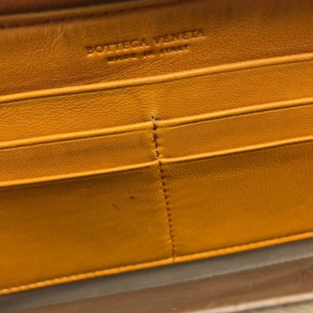 Bottega Veneta Vintage Pre-owned Leather wallets Orange Dames