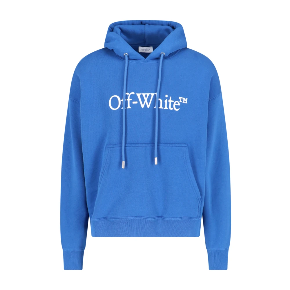 Off White Hoodie Blue Heren