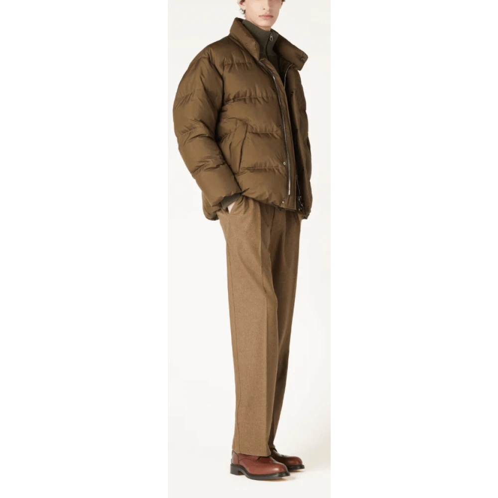 Loro Piana Stormbehandelde Pufferjas met Cashmere-Bib Brown Heren