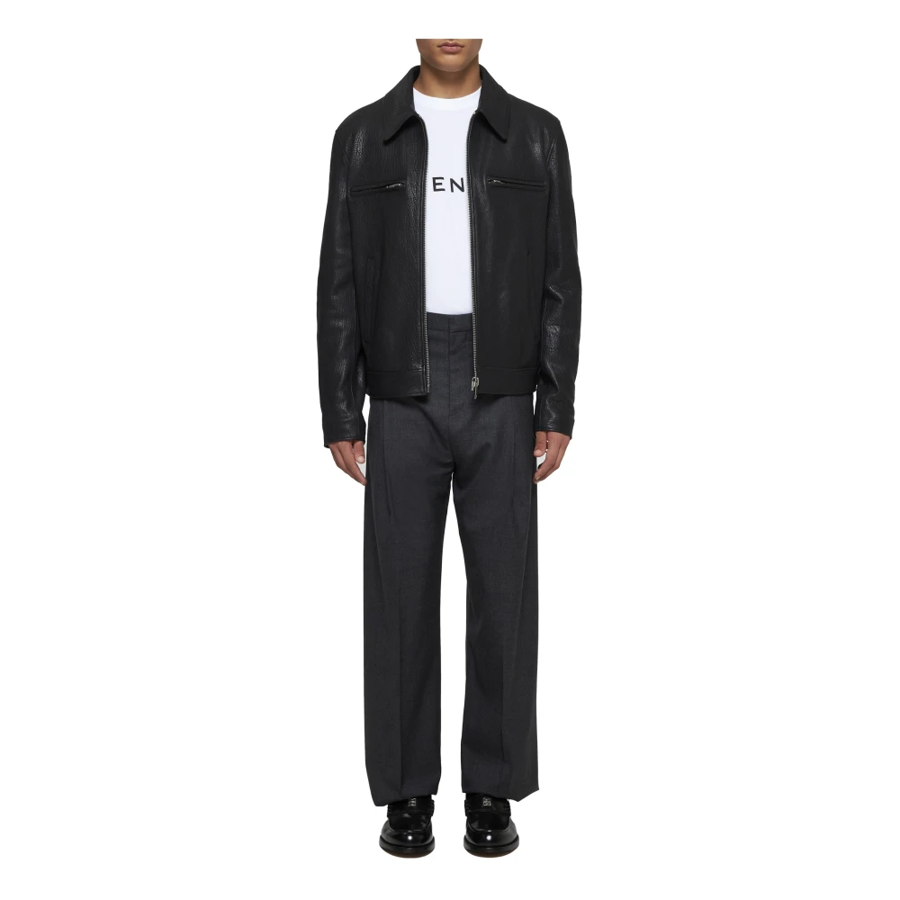 Givenchy Donkergrijze wollen tailored broek Gray Heren
