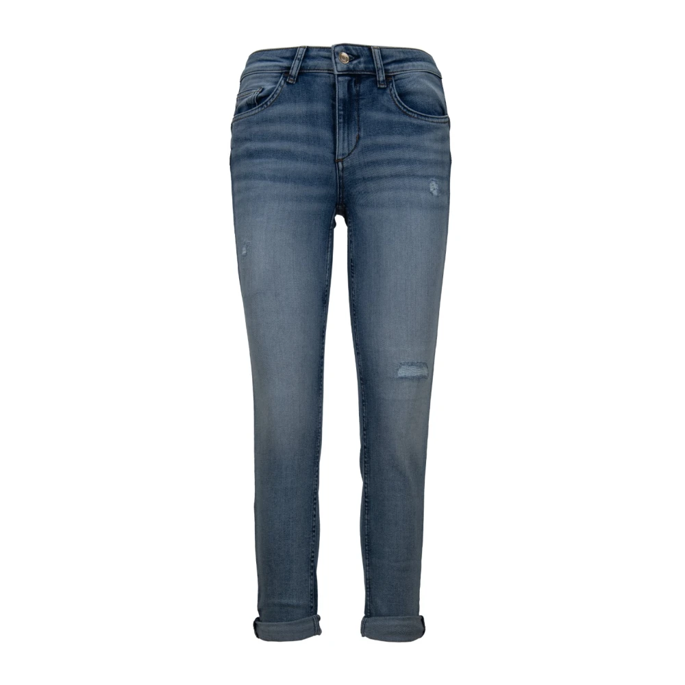 Liu Jo Dames Jeans met Rits en Knoop Blue Dames