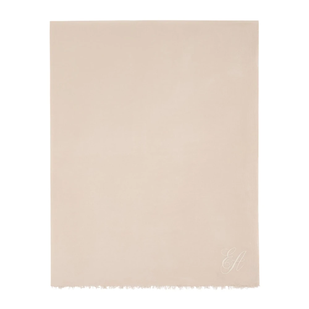 Emporio Armani Modal Logo Geborduurde Sjaal Beige Dames