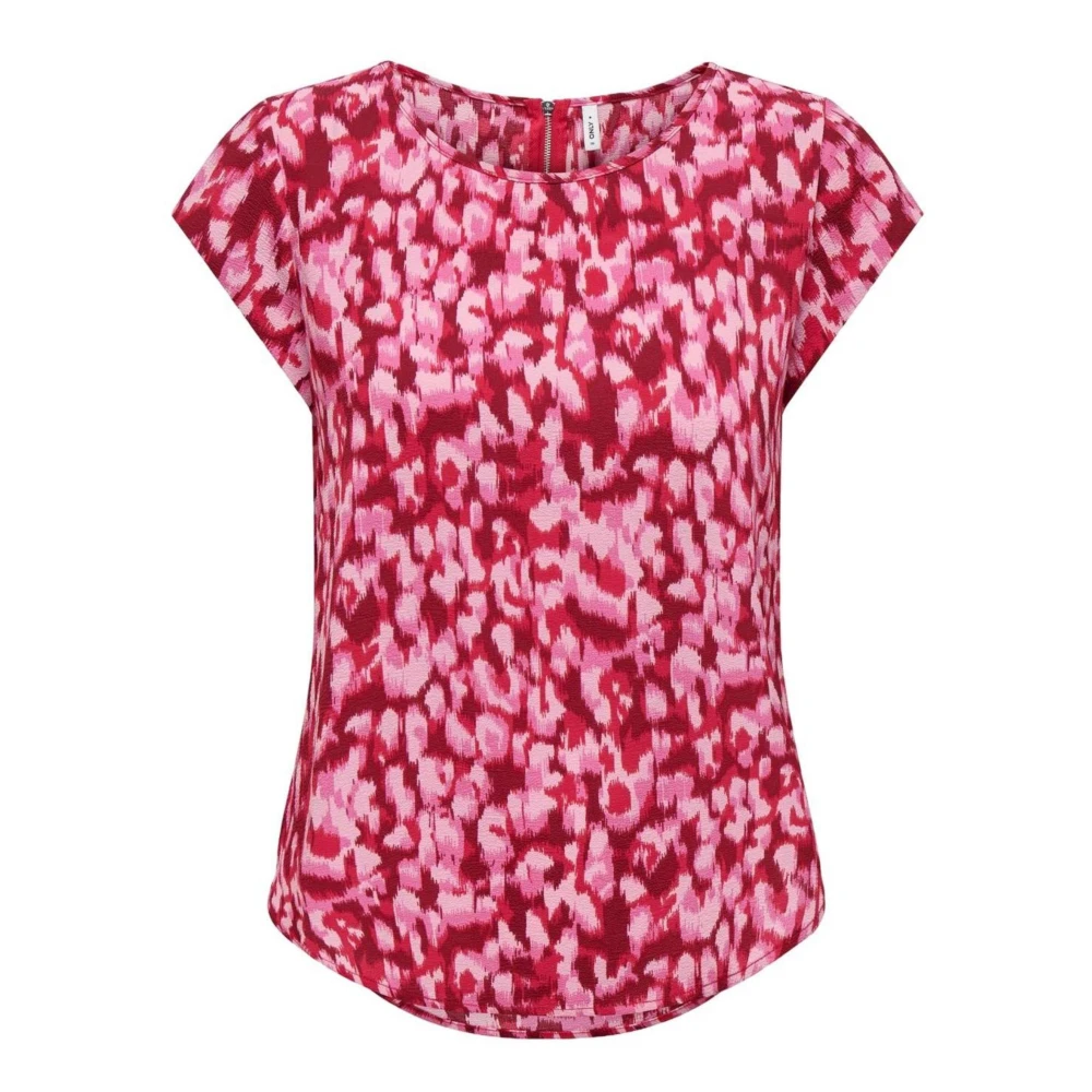 Only Stijlvolle korte mouwen blouse Red Dames