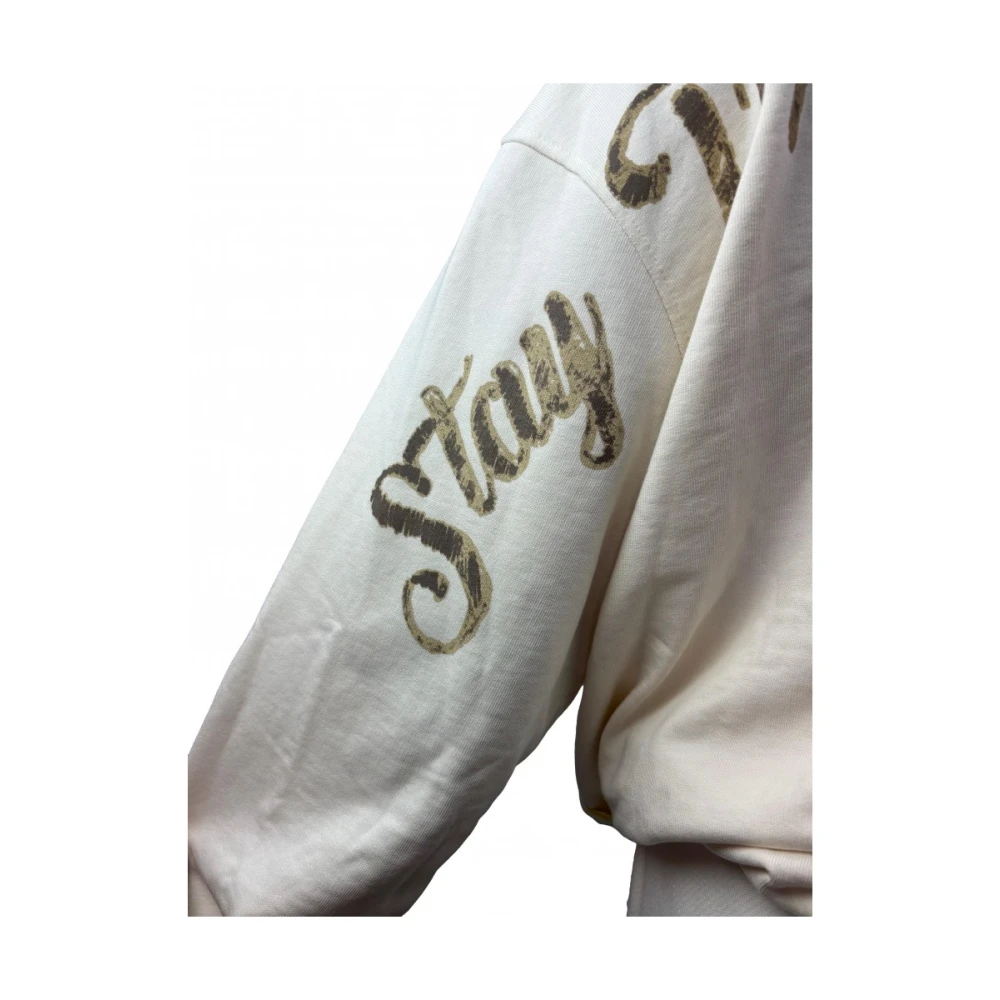 Barrow Witte Sweatshirt met Geborduurd Logo en Prints White Dames