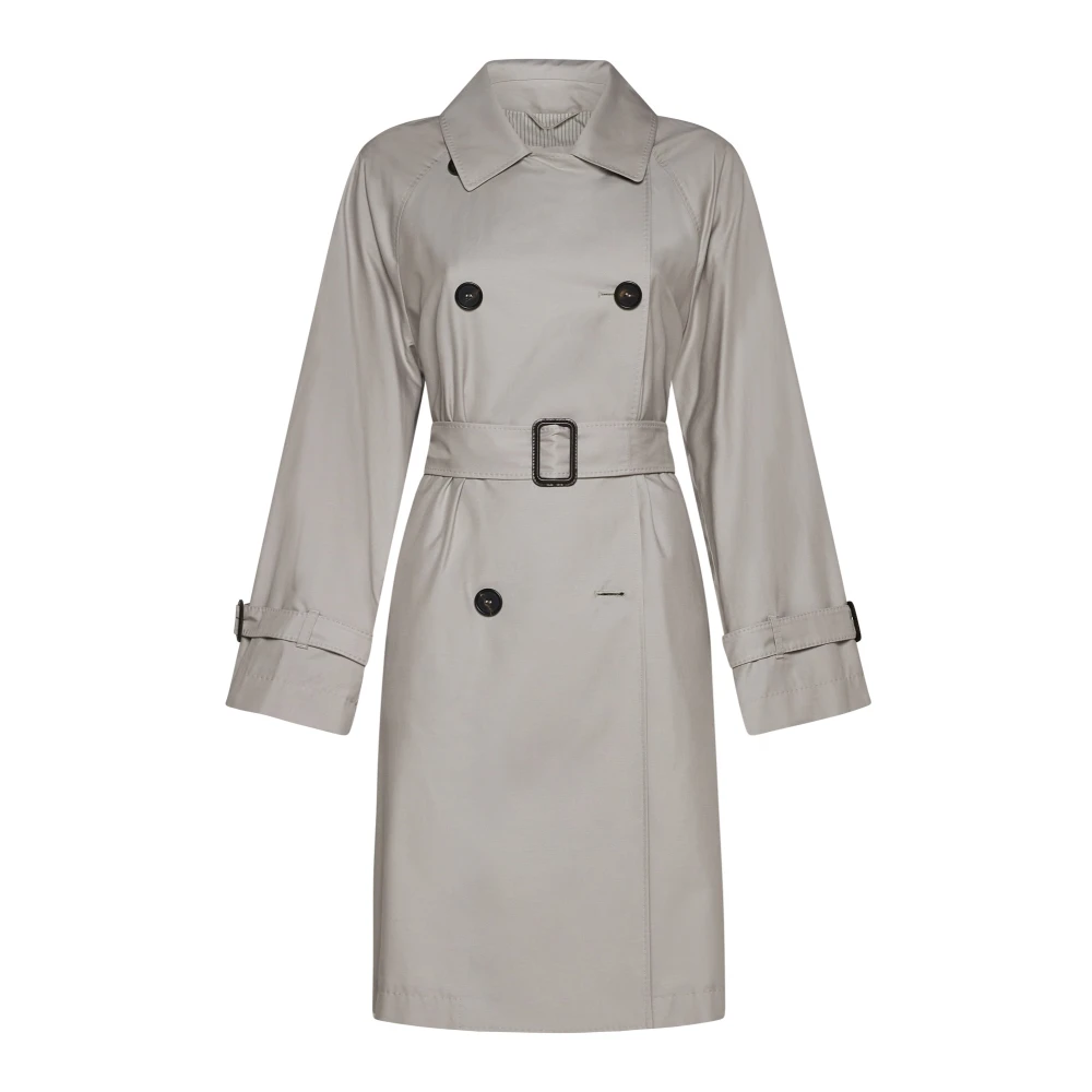 Max Mara Ecru Dubbelrijige Trenchcoat Beige Dames