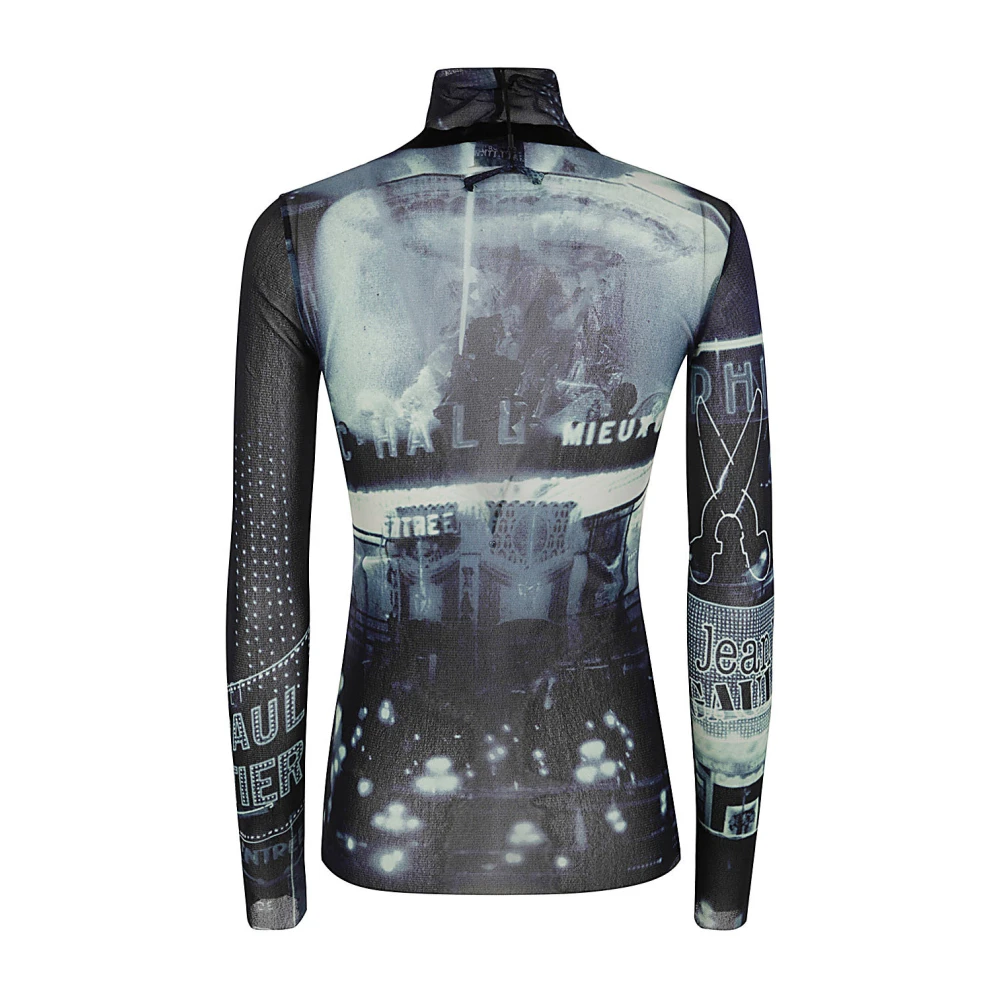 Jean Paul Gaultier Gedrukte Mesh Longsleeve Top Multicolor Dames
