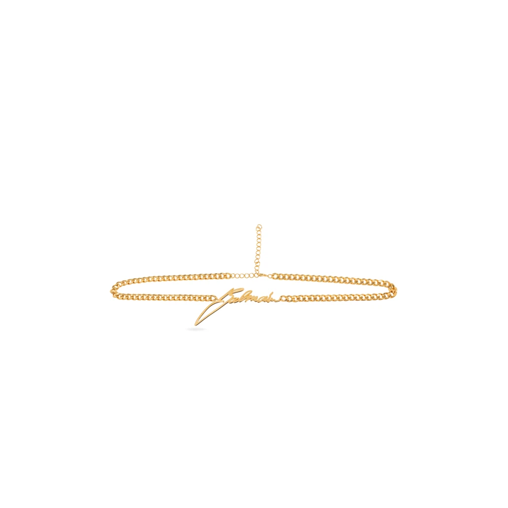 Balmain Messing riem met logo Yellow Dames