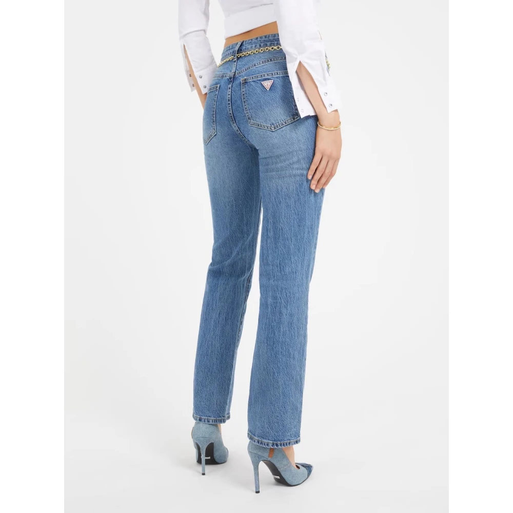 Guess Klassieke Straight Leg Mid-Rise Jeans Blue Dames