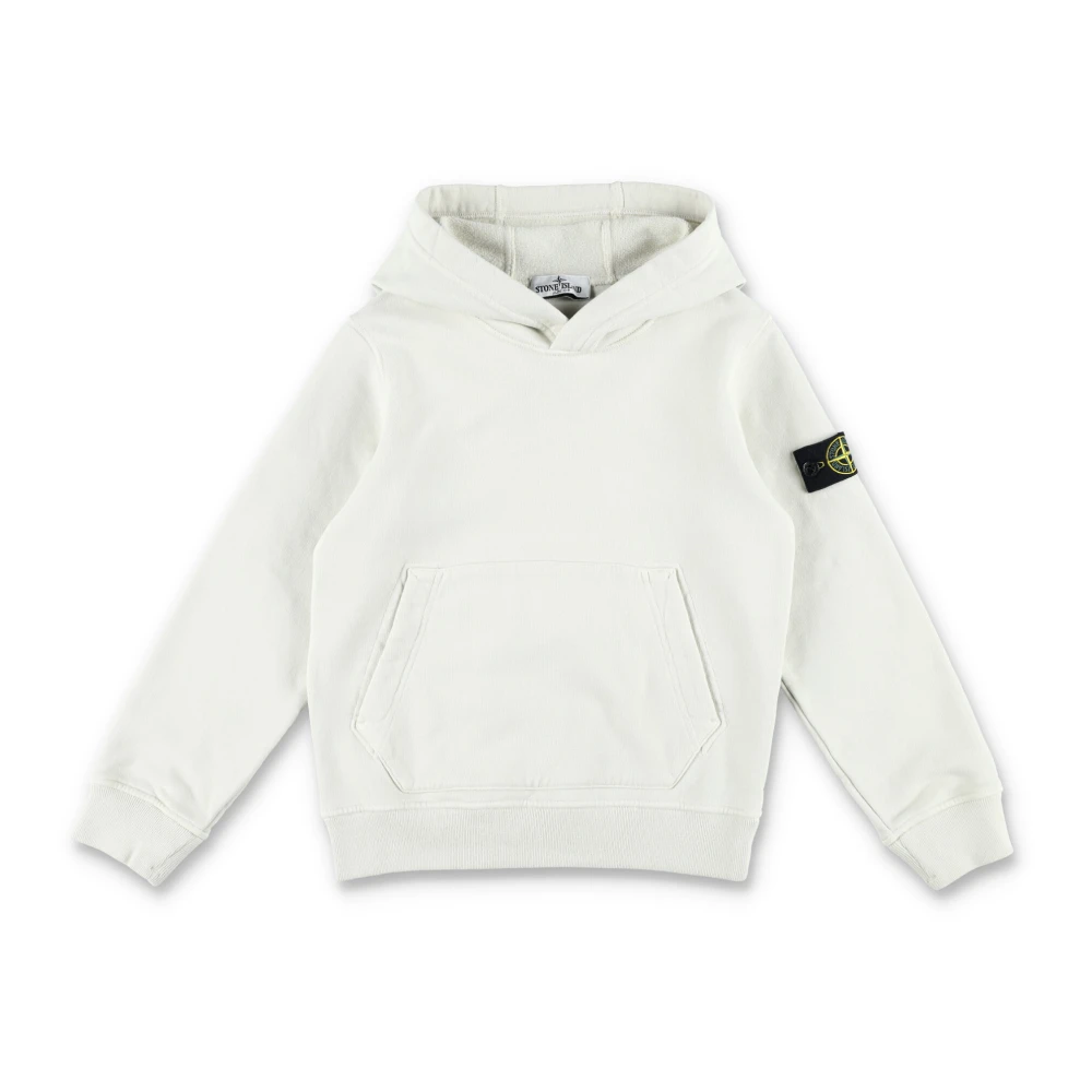 Stone Island Klassisk Stickad Hoodie Stucco Aw24 White, Pojke