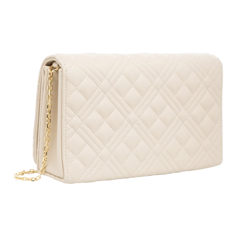 Love Moschino Stijlvolle Schoudertas met Magneetsluiting Beige Dames