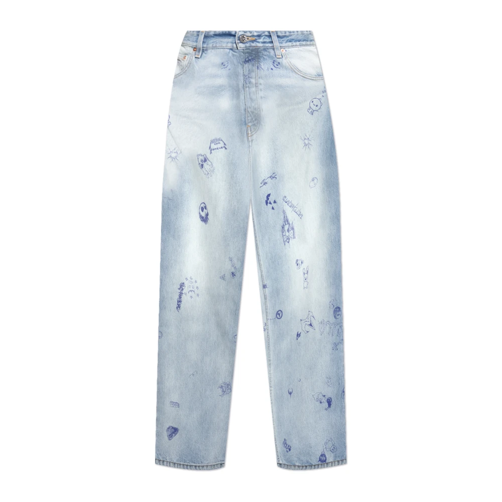 Vetements Jeans met print Blue Heren