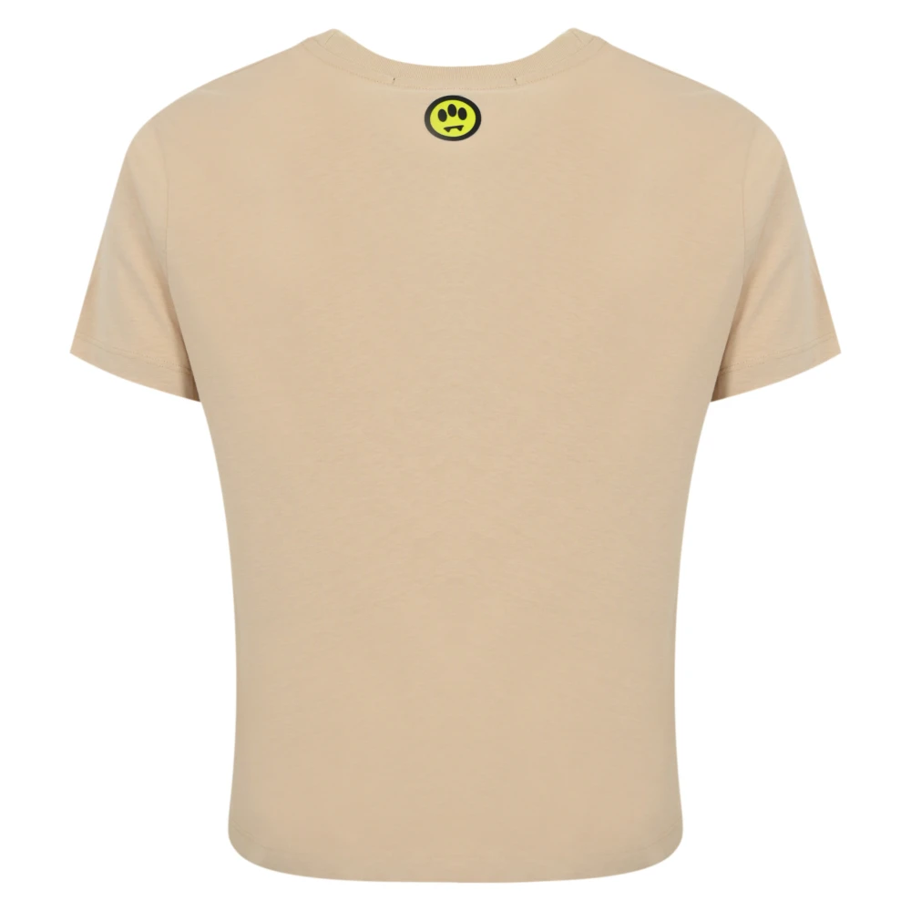 Barrow Zand Katoenen T-shirt met Logo Print Beige Heren