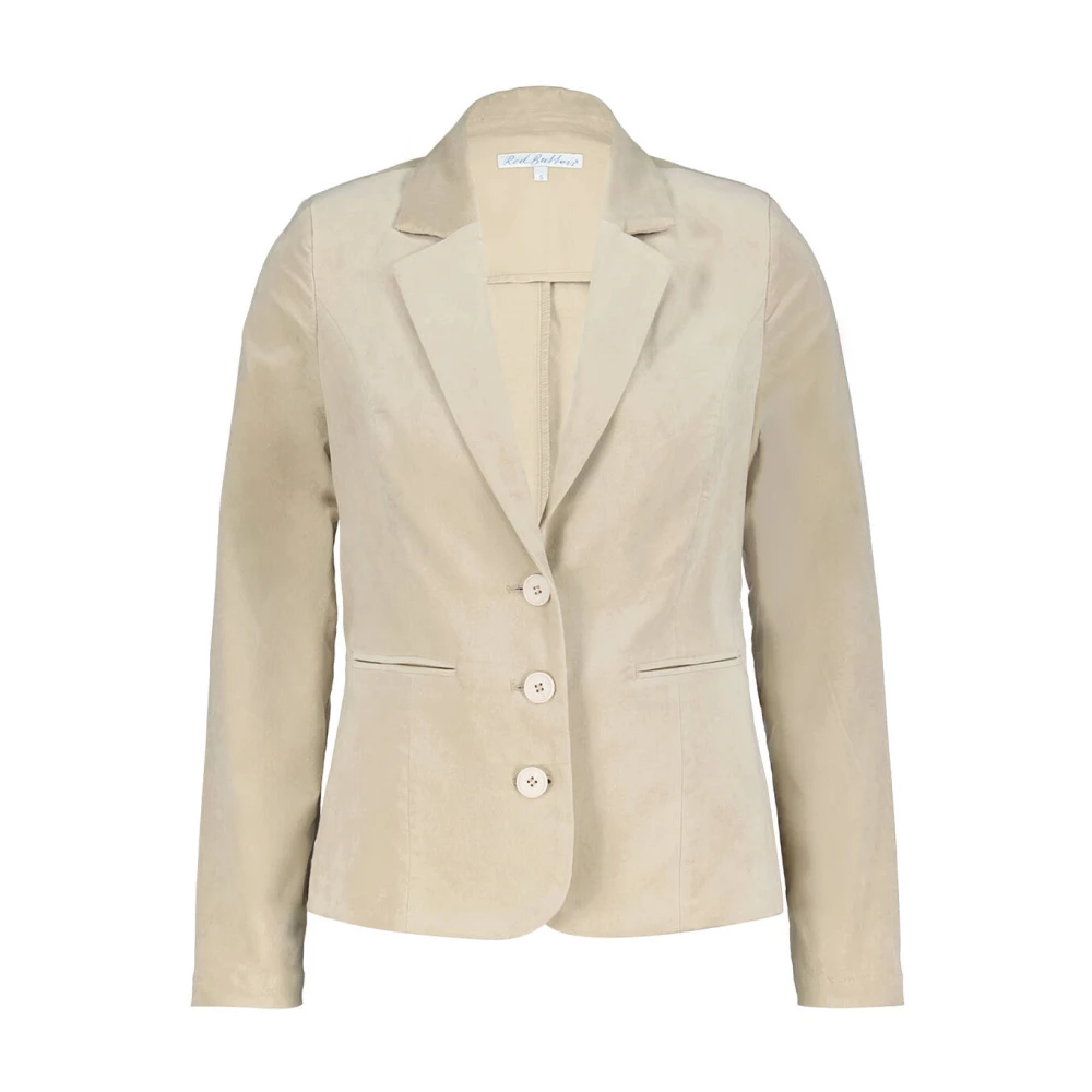 Red Button Velvet Blazer Babs Beige Dames