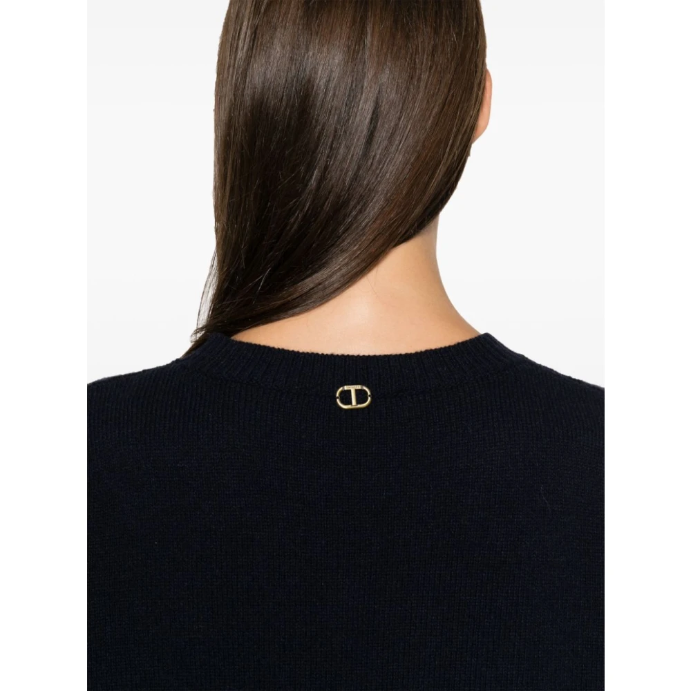 Twinset Blauwe Oversized Sweater Jurk Blue Dames