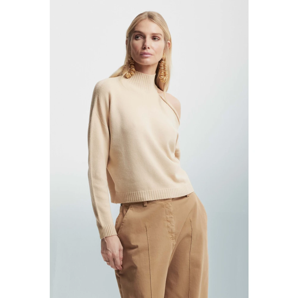 Kocca Cold Shoulder Trui Beige Dames