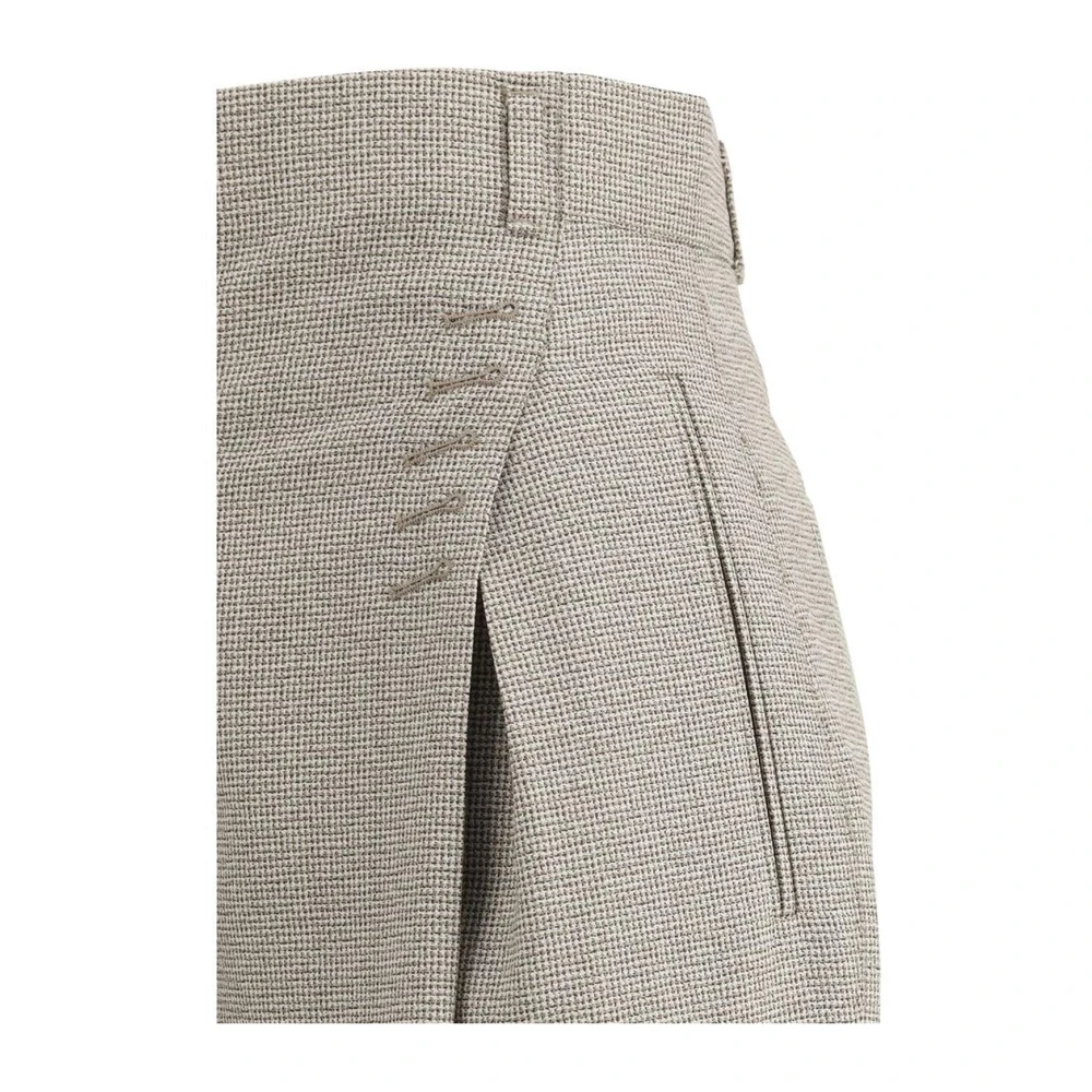 Fendi Elegante wollen broek met pied-de-poule-patroon Brown Dames